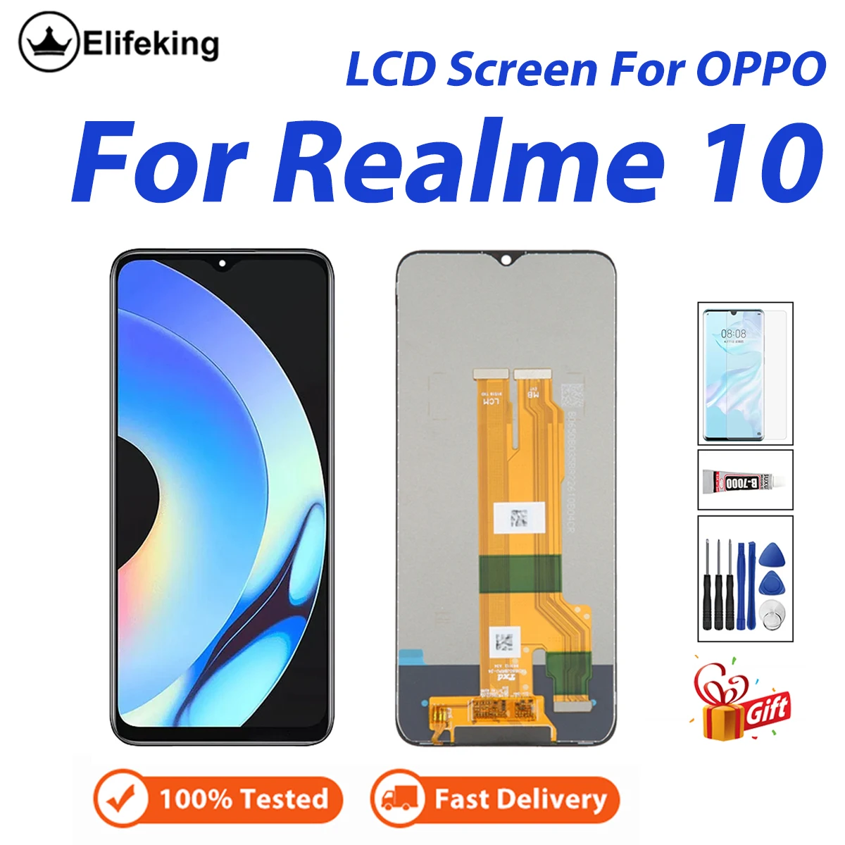 

Экран дисплея для Oppo Realme 10 4G Женский сенсорный ЖК-экран Patalla для Realme 10 RMX3630 RMX3663 дигитайзер в сборе Замена с инструментом