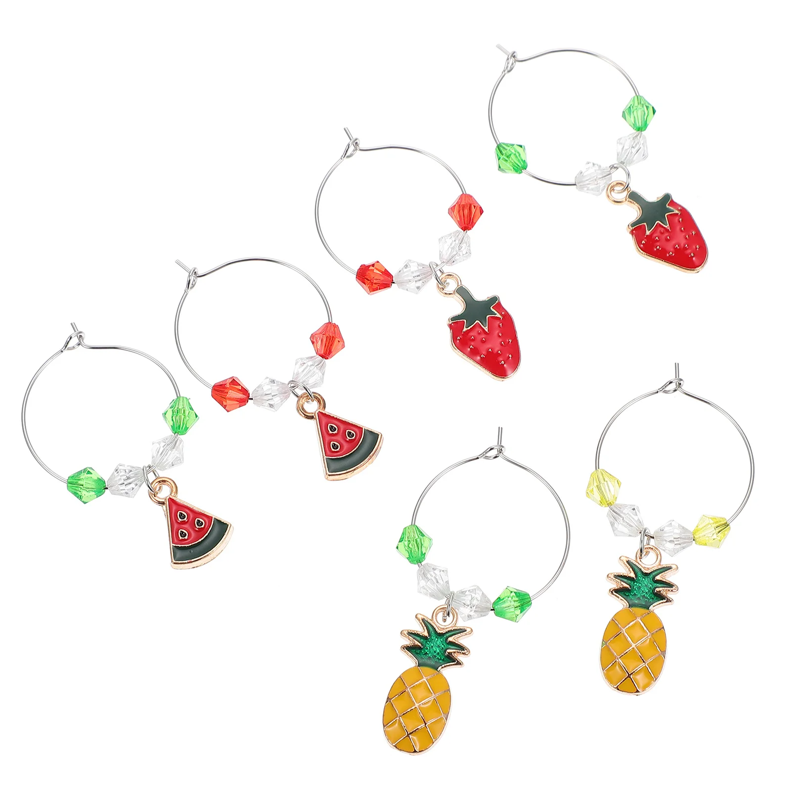 

6 шт., украшения для бокалов для вина, форма фруктов, креативные маркеры для чашек, стильные подвески для вечеринок, подвески для бокалов для вина, украшения для вечеринок