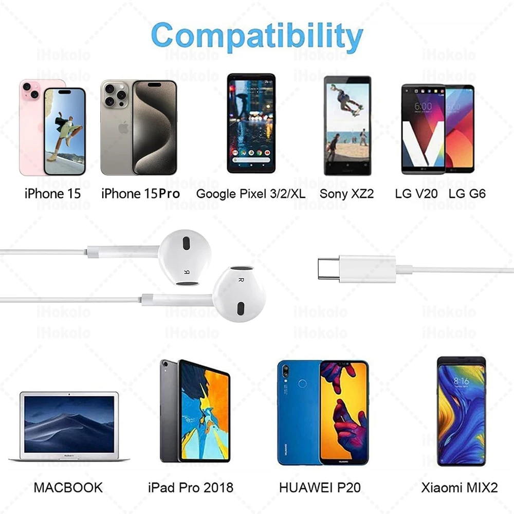 الأصلي سماعات لابل آيفون 17 16 15 برو ماكس 14 13 12 11 USB-C البرق 3.5 مللي متر السلكية سماعة X 6 7 8 ملحقات الهاتف