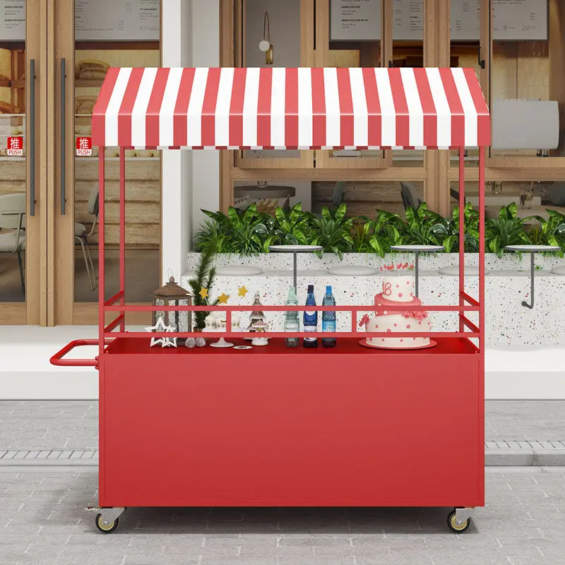 Internet celebrity wrought iron flower car outdoor market stall car stall trolley snack car night market mobile stall trolley