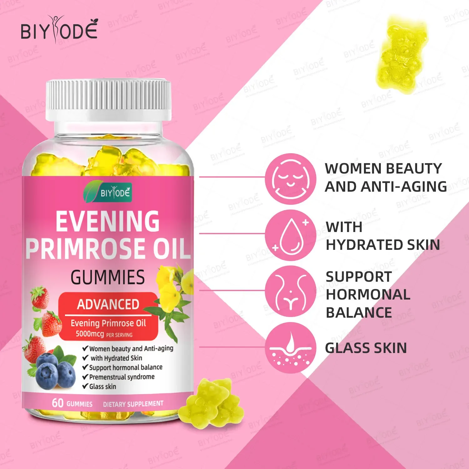 1 bottle of evening primrose gummies can improve metabolism enhance beauty skincare improve skin health