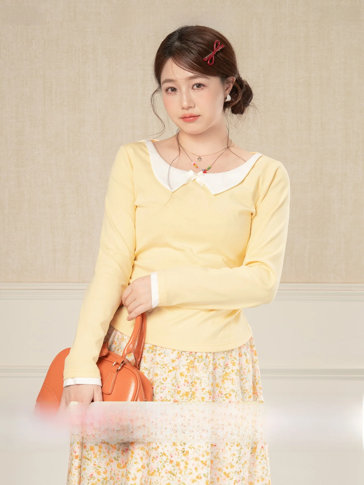 

Heynew plus Size Floral T-irt Skirt Set Spring Vaion Evenings Garden Outfit Women's Korean Sle Long Sve Commute Wear