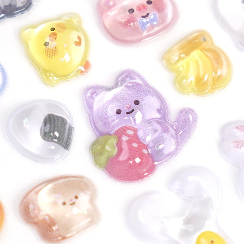 クリエイティブなキャンディーゴーストラビットドロップ3Dレリーフステッカー、DIYスクラップブッキング、日記文房具、ステッカー装飾、かわいい美的