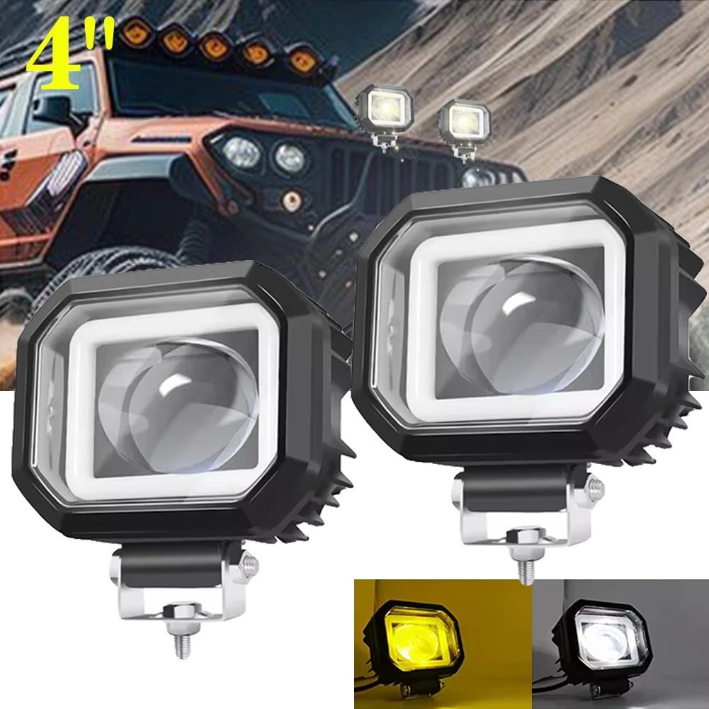 

4" LED Spotlight Work Light Driving Fog Lamp White Yellow For Car Motorcycle ATV Car Trucks Headlight Projector Driving Light