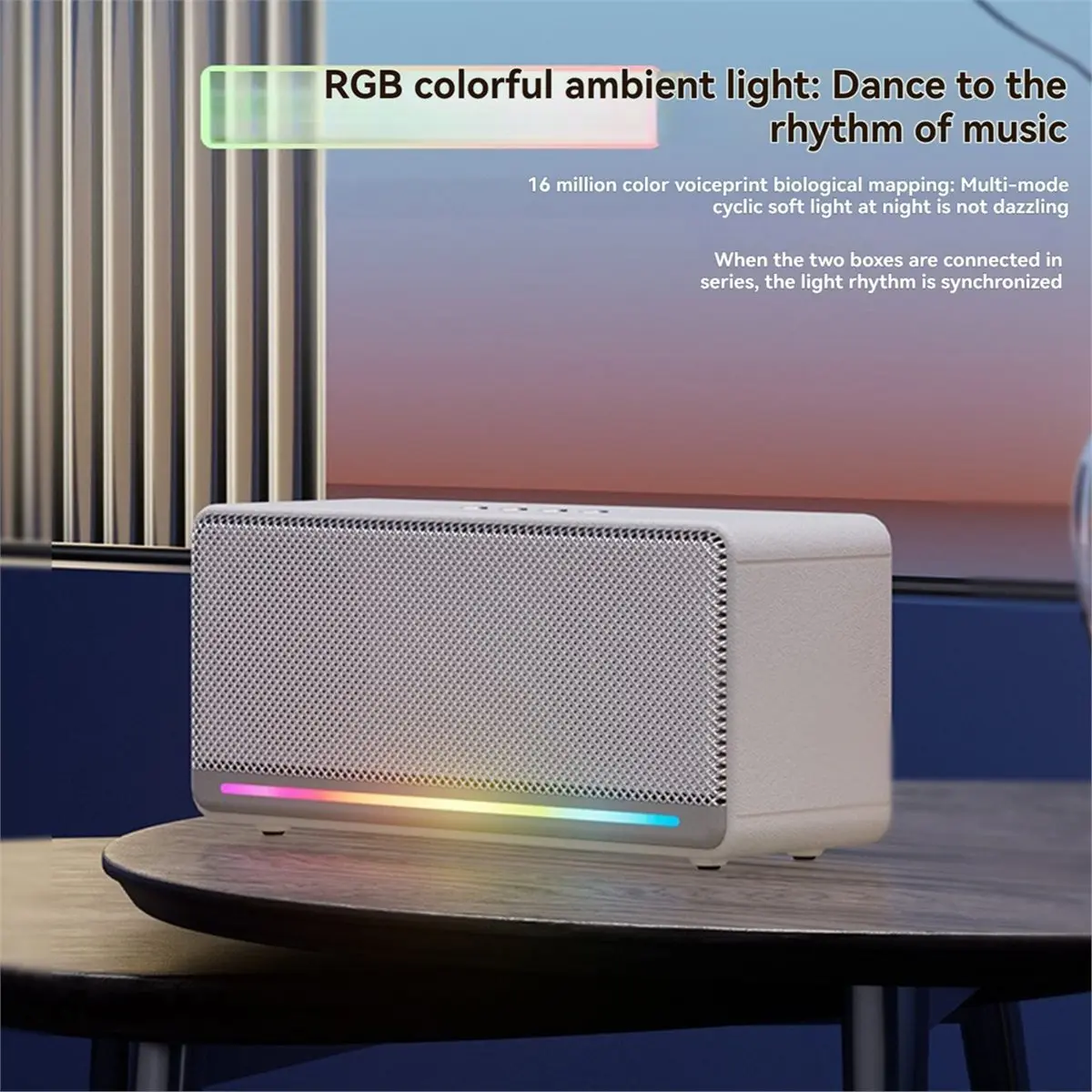 

(BOFF) Классическая беспроводная многофункциональная Bluetooth-колонка B68 с сабвуфером для дома и офиса, с высокой громкостью и двумя динамиками, белая