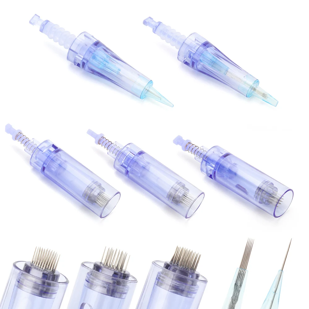 Cartuchos de baioneta azul para Derma Pen, Dr. Pen, A1, A6, 1, 9, 12, 24, 36, 42PIN, Nano, 3D, 5D, Cartucho de Substituição, MYM E30, M5, m7, 5