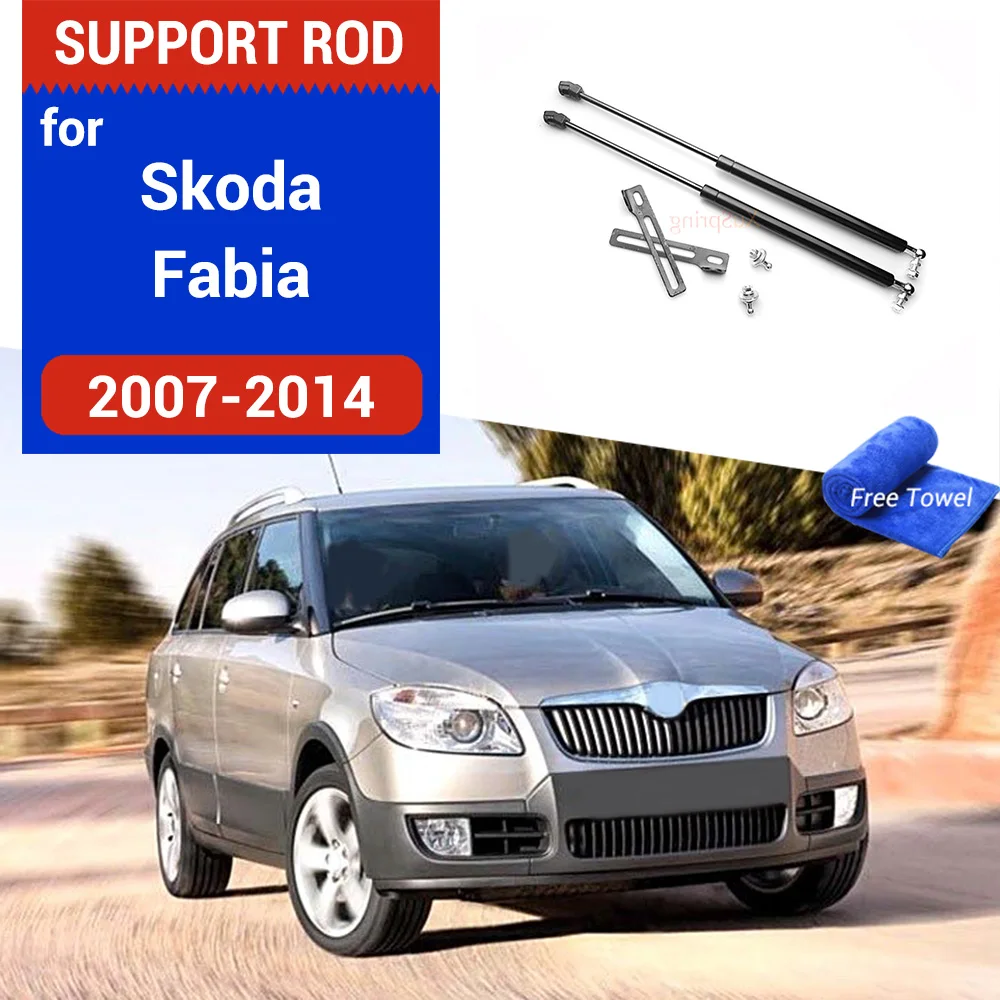 Car Hood Lift Support Spring Shock Bracket Strut Bar Hydraulic Rod for Skoda Fabia 2007-2014