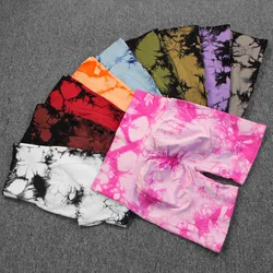 Pantaloncini da Yoga Push-Up Tie Dye senza cuciture per le donne vita alta allenamento Fitness estivo corsa ciclismo sport pantaloncini da palestra Mujer