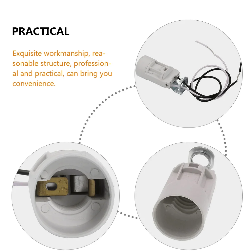 

10 Pcs E14 Screw Light Socket Candelabra Socket Replacement Lamp Head Accessories Heat Resistant Plastic Zinc Alloy Suitable For