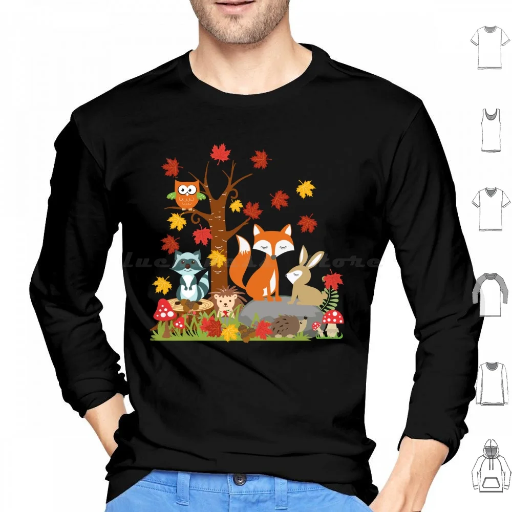 Autumn Woodland Animals Hoodies Long Sleeve Baby