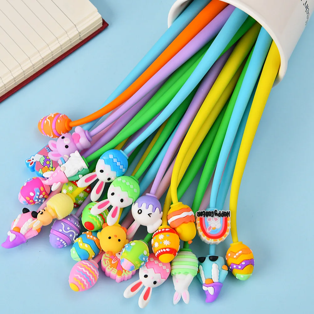 Easter Rocking Gel Pen Cartoon Silicone Creative Rabbit Pen Tip Stationery Cute High-value Rabbit Writing Supplies