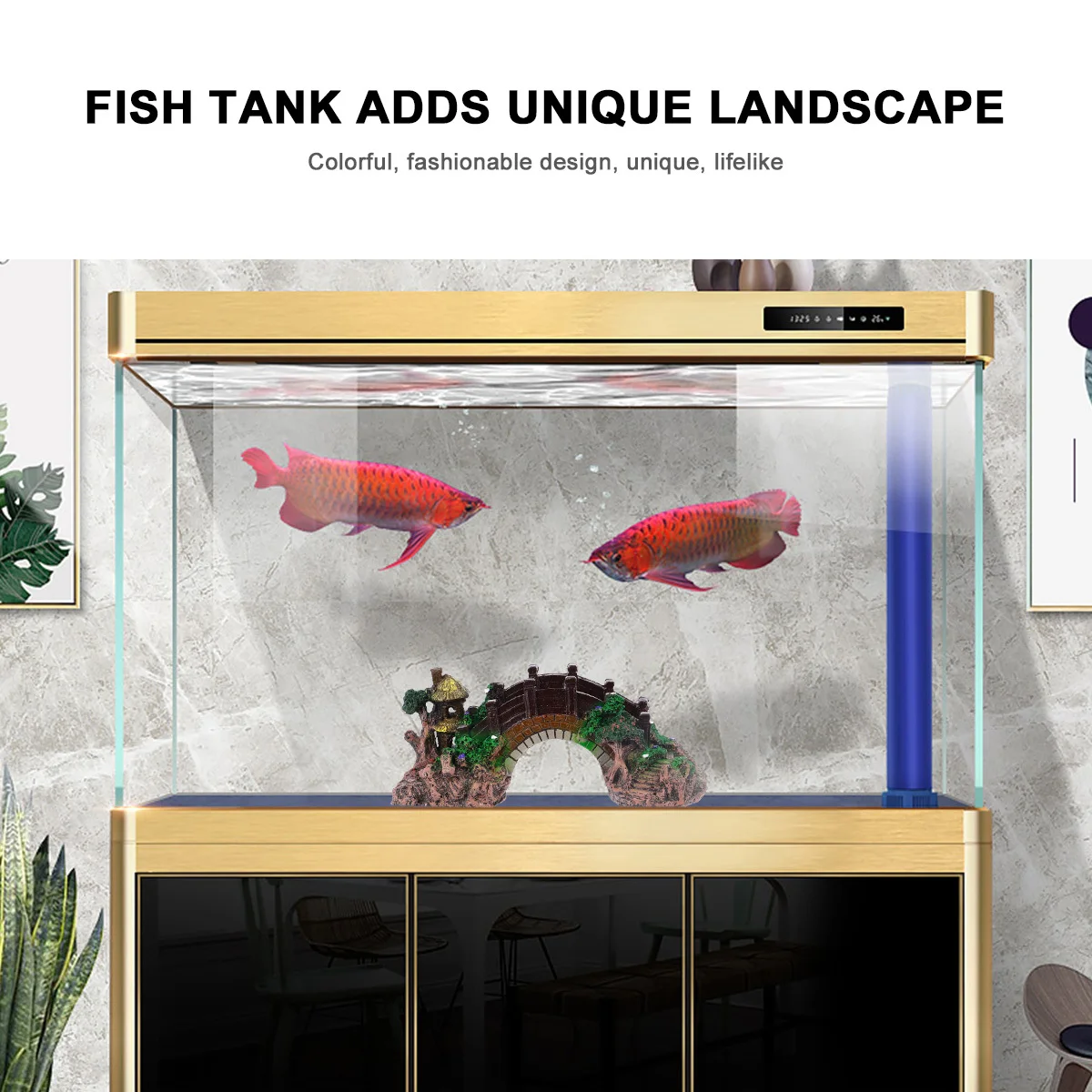 

Resin Fish Tank Mountain Creative Aquarium Ornament Artificial Stone Cave Fish Shelter Natural Lifelike Decor Aquarium Ornament