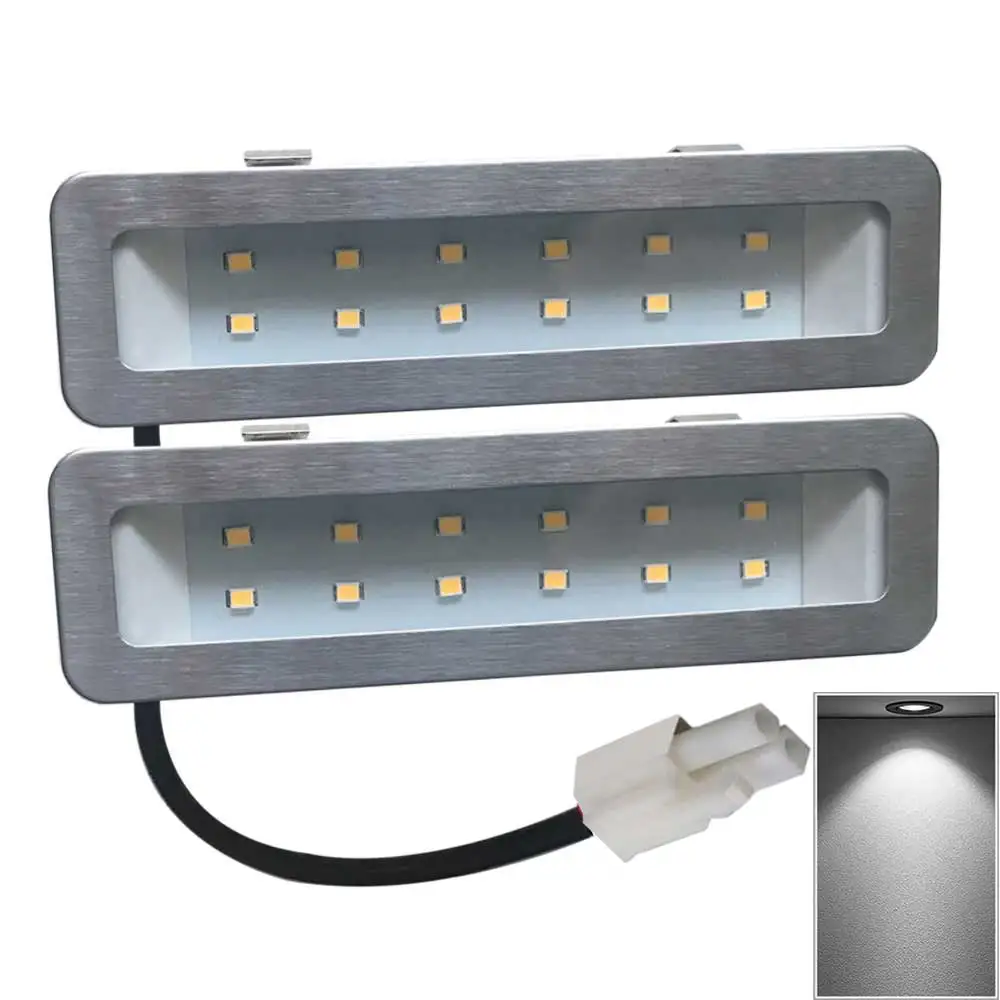 2x 220V 230V Range Hood Light with EL Socket 1.5W 120mm LED Kitchen Cooker Light Rectangle Smoke Ventilator Lamp White 6000K