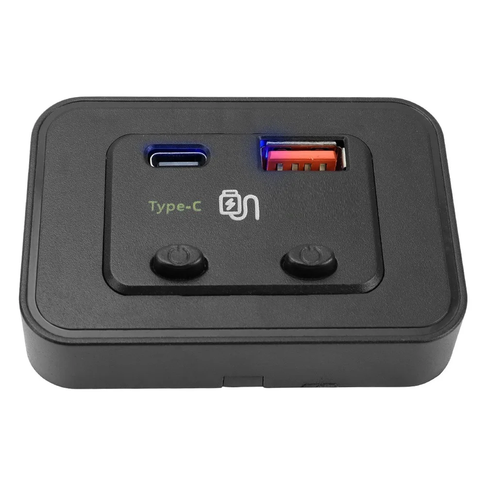 48W Dual USB Car Charger with QC 3.0 and 30W Independent On Off Switches Safe Charging for Cars Boats RVs 12V/24V