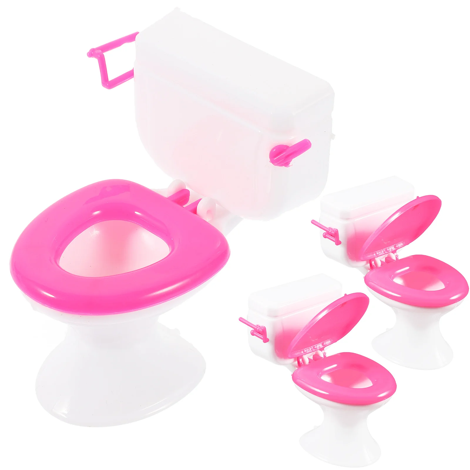 

Mini Toilet Seat Toy Miniature Cake Toppers Decor Dollhouse Toys Furniture Plastic Child