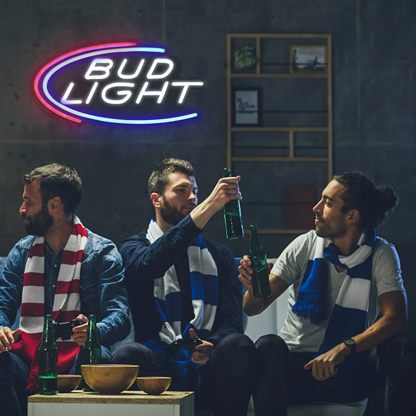 Bud Light ปากการูปหัวใจสำหรับเครื่องตกแต่งฝาผนังในผับบาร์คลับ,Handmade Led ไฟสำหรับบ้านบาร์และมนุษย์ถ้ำภาพตกแต่งผนังแสง