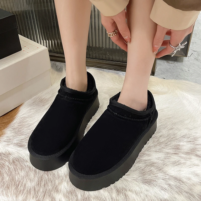 Donna 2022 inverno nuovo Versatile Casual coreano Ins fondo piatto ordinato testa tonda intensificata capispalla retrò belle scarpe di lana calde