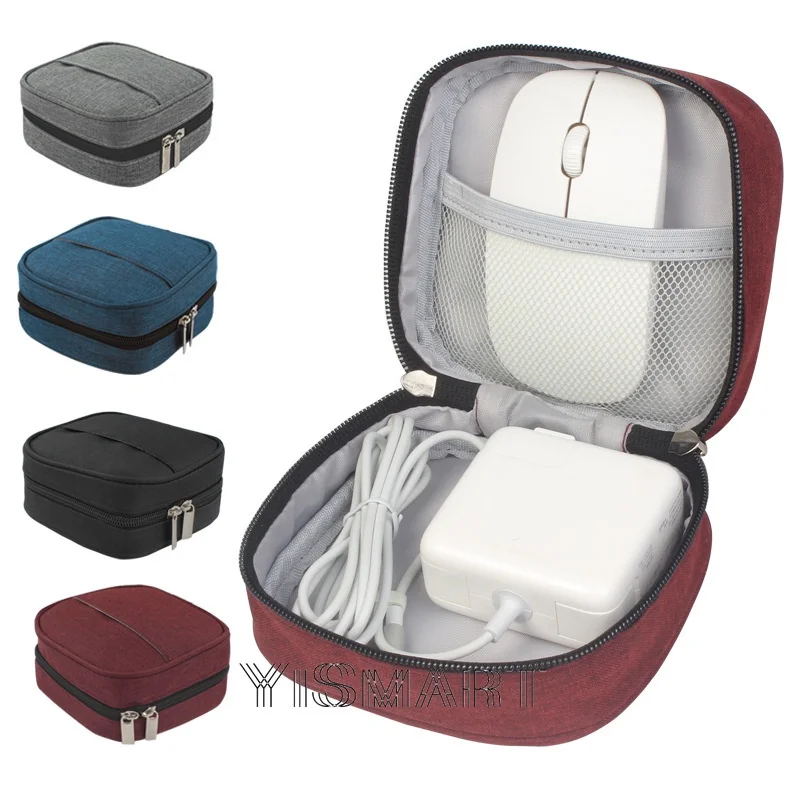 Laptop Power Supply Adapter Organizer Case Travel Carrying Mouse Case Electronic Accessories Storage Bag for MacBook