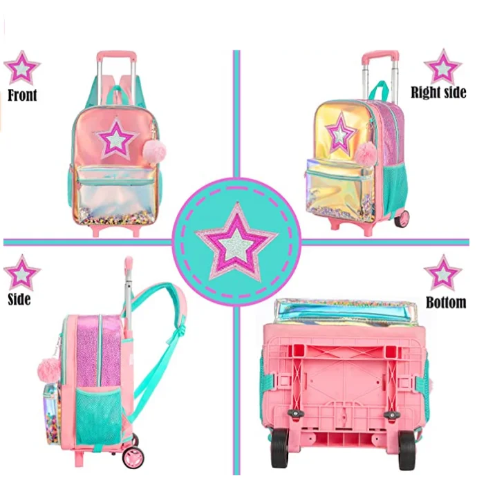 School Wheeled backpack Bag School bag with wheels Trolley Satchel bag Kids School Rolling backpack for girls School Trolley Bag