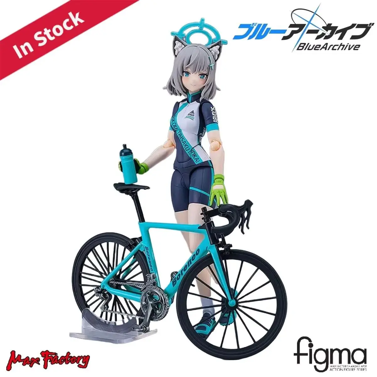 Original Original Max Factory Action/Puppen Figma ( # 644-DX) Blue Archive Sunaookami Shiroko Cycling DX Edition Actionfigur Geschenk