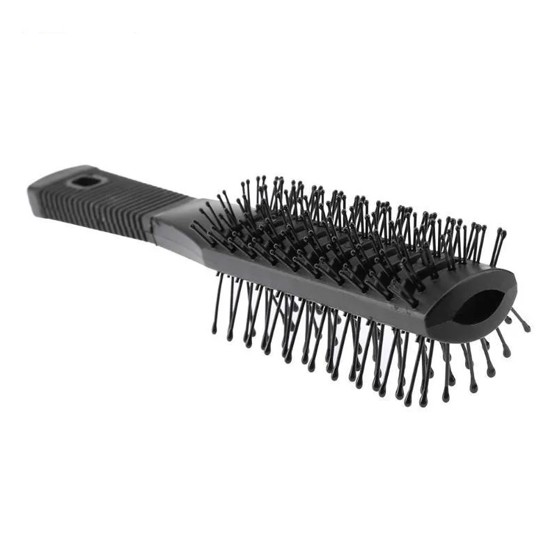 1pc Double Side Massage Comb Black Plastic Anti-tangle Brushes Wide Teeth Brush Wide Teeth Hairdressing Brush Double-sided Comb