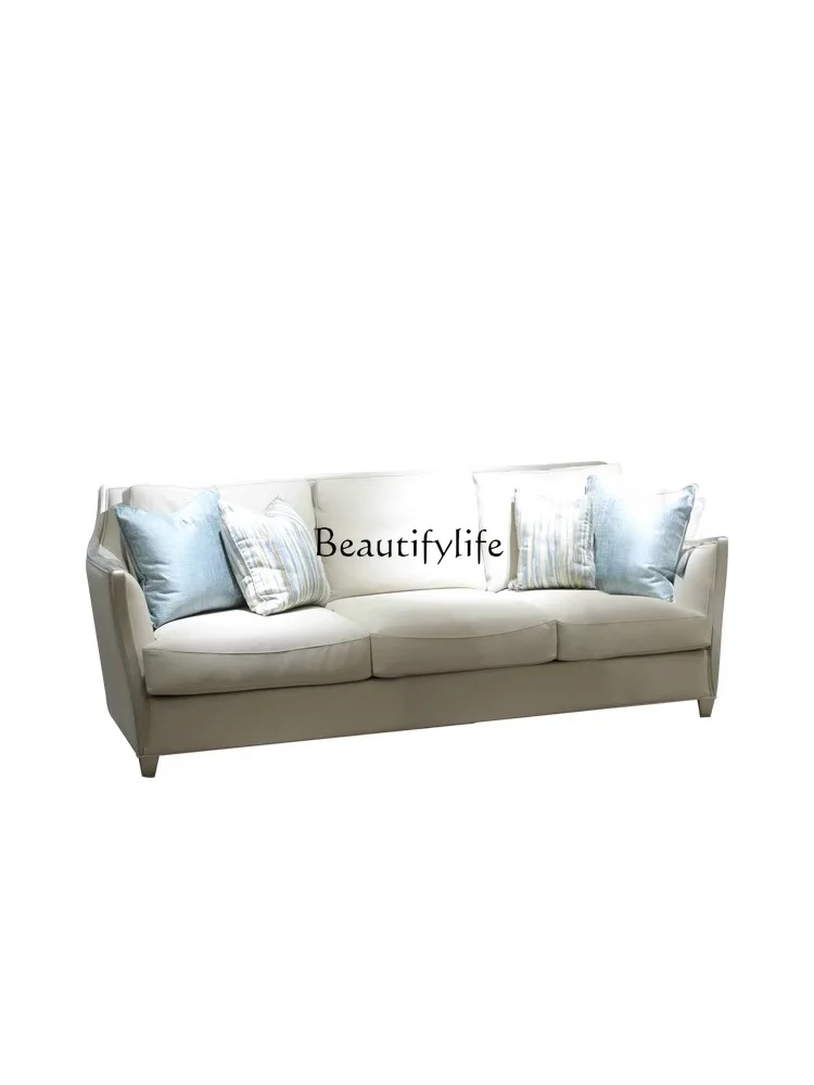 

American light luxury sofa curved high-end luxury solid wood sofa living room decoration