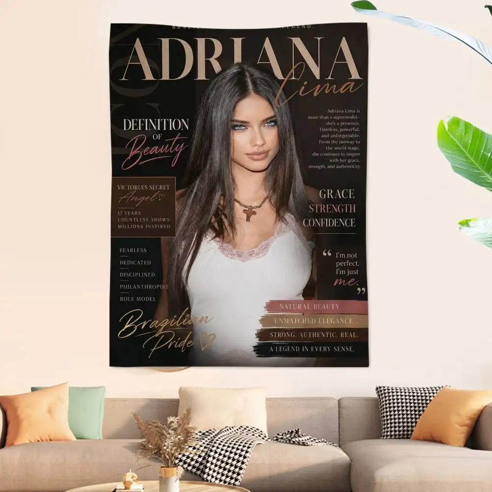 A-Adriana Lima Fashion Mode Cartoon Tapestry Wall Hanging Decoration Household Home Decor