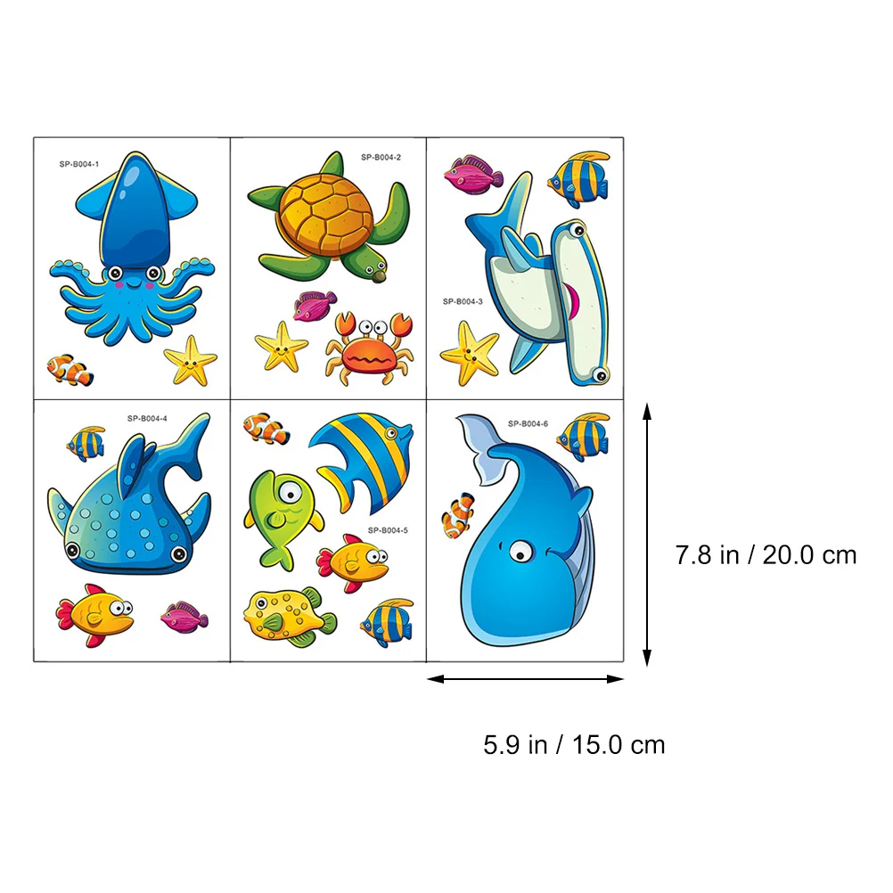 1 Set PVC Bathtub Sticker Marine Animals Bathtub Appliques Anti-Slip Wall Sticker Anti-Skid Floor Stickers Kids Bathroom Decals