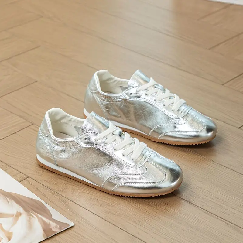 zapatillas-deportivas-casuales-de-cuero-fino-plateadas-para-mujer-transpirables-versatiles-blancas-de-verano-con-hebilla