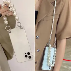Pearl Chain Crossbody Lanyard Necklace Case for POCO M4 Pro 4G 5G X4 Pro F4 GT Xiaomi Mi 12 X 11T 10T 11 Lite Redmi Note 11 10