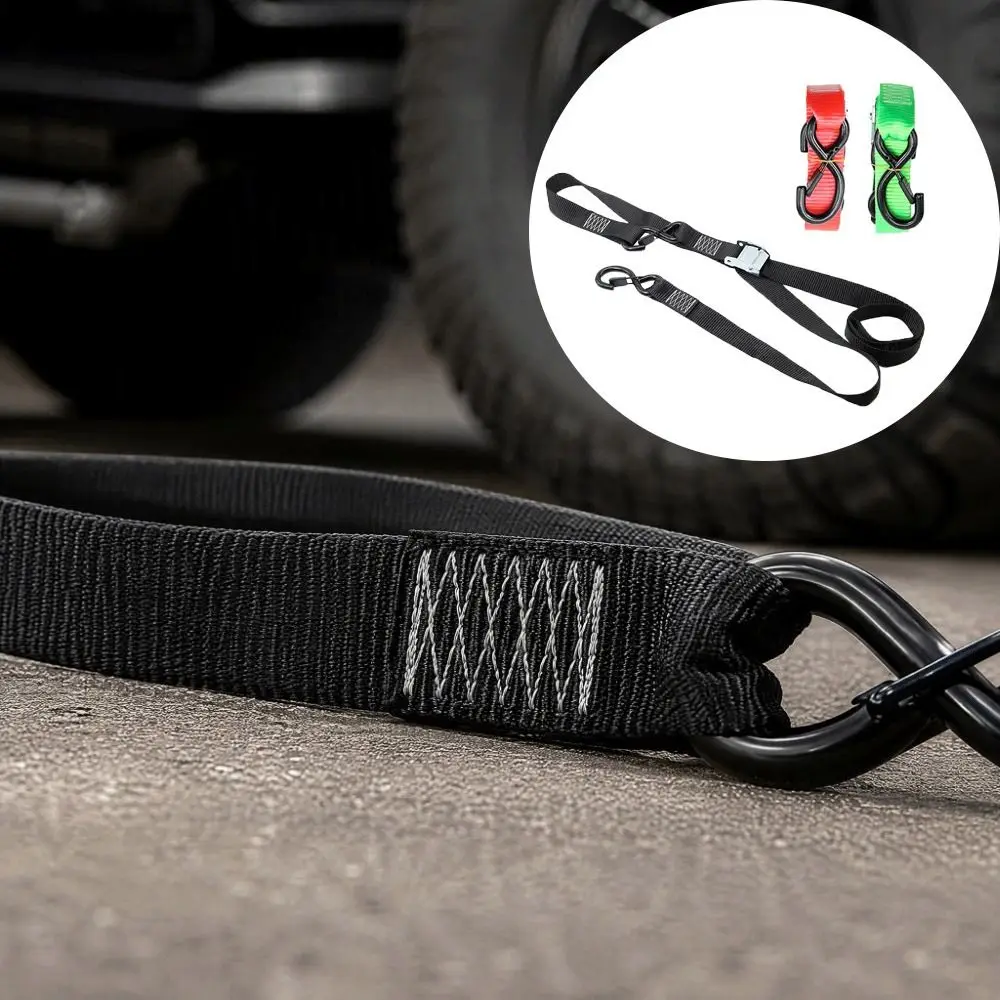 Lock S Hook Tie Down Strap Universal Ratchet Heavy Duty Cargo Lashing Belt Long Belt Secure Heavy Duty Strap Motorcycle Fixing