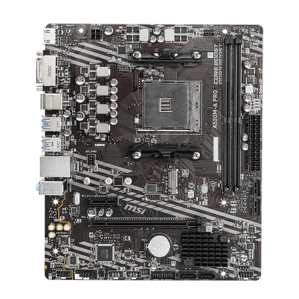 MSI A520M A PRO Motherboard DDR4 M.2 USB3.2 STAT 3.0 SSD Audio Boost AMD A520 Socket AM4  4K Ultra HD placa mae