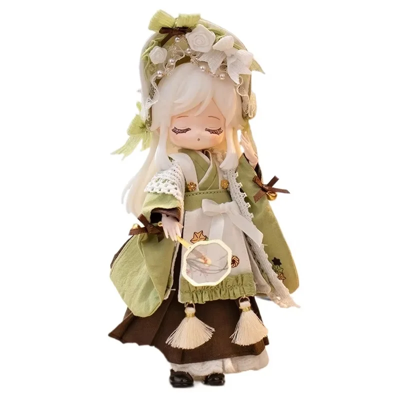 COME4FREE 말차 드레스 의상 세트 1/12 BJD 인형 디저트 시리즈 OB11 인형 의류 액세서리 취미용
