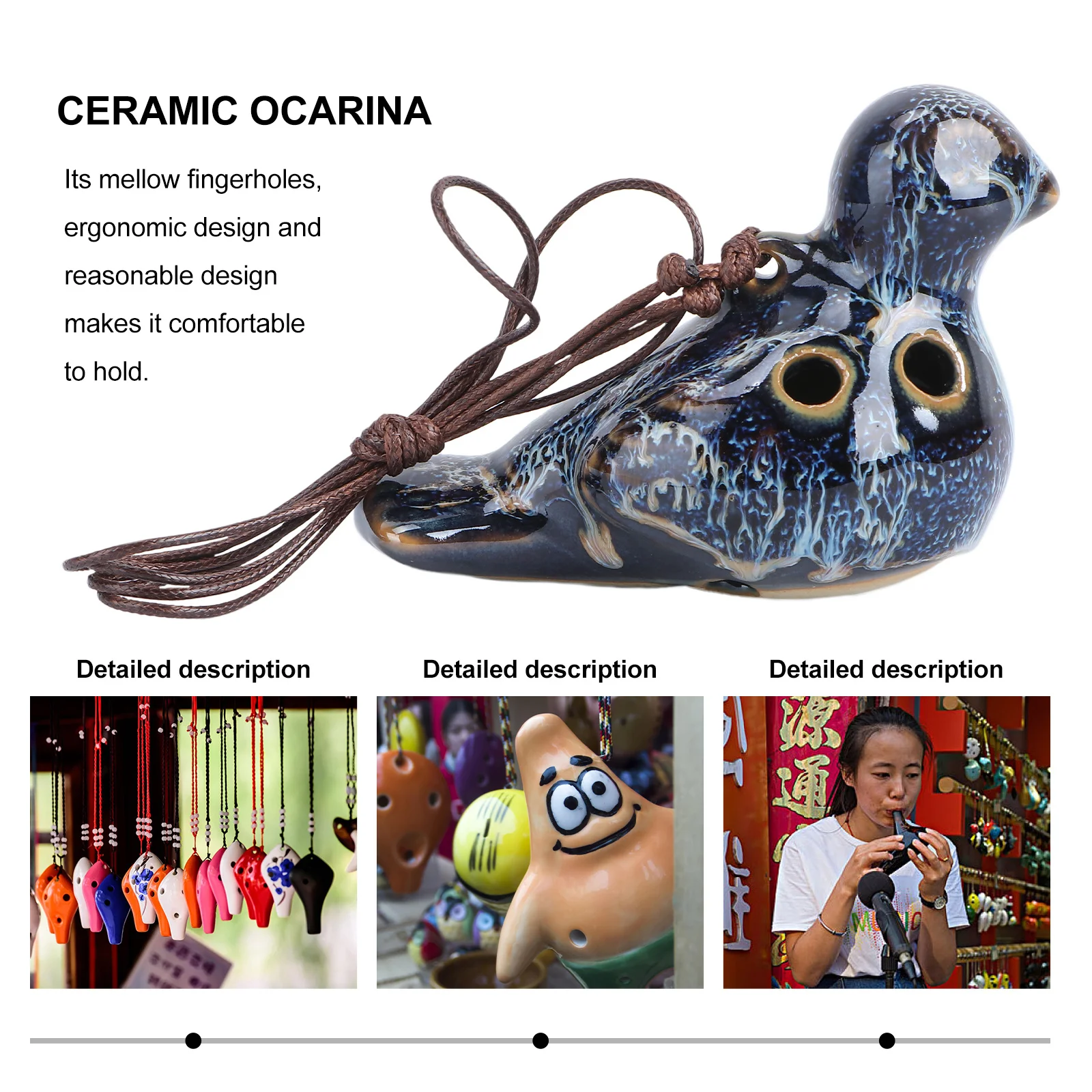 

Hole Bird Gift Ocarina Shape Ocarina Ceramic Flute For Beginner Amateur Music Lovers Portable Instrument Gift Idea