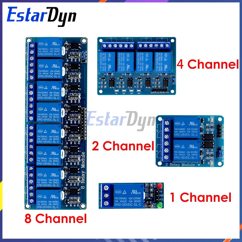 Estardyn 5V 1 2 4 8 Channel Relay Module With Optocoupler. Relay Output 1 2 4 8 Way Relay Module  In Stock  For ARDUINO