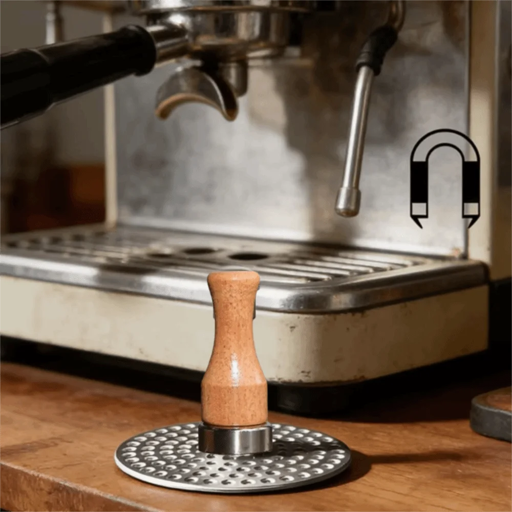 High-magnetic Coffee Powder Screen Magnet Reusable Mini Coffee Powder Screen Magnetic Studs Wood Handle