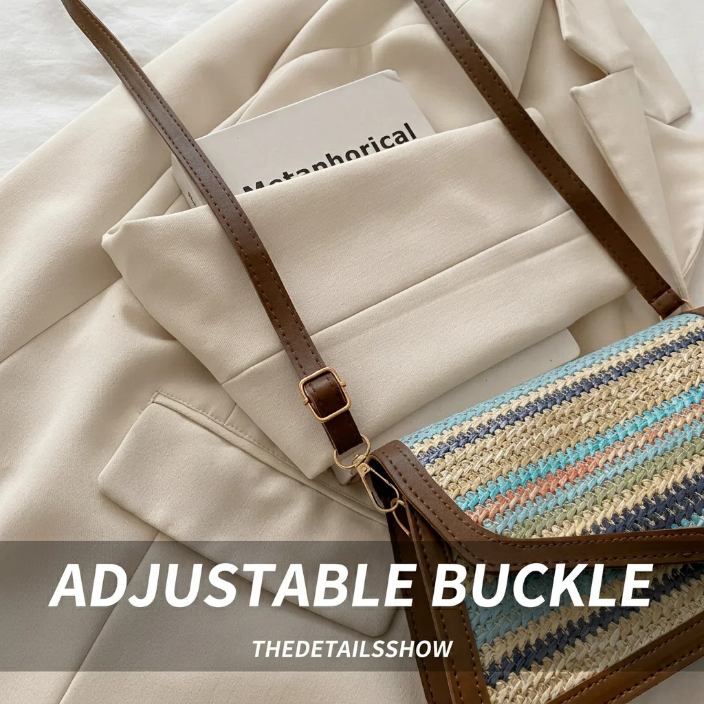 Women'S Straw Woven Crossbody Bag Compact Adjustable Strap Bag Minimalist Shoulder Bag Urban Minimalist For Daily Commuting
