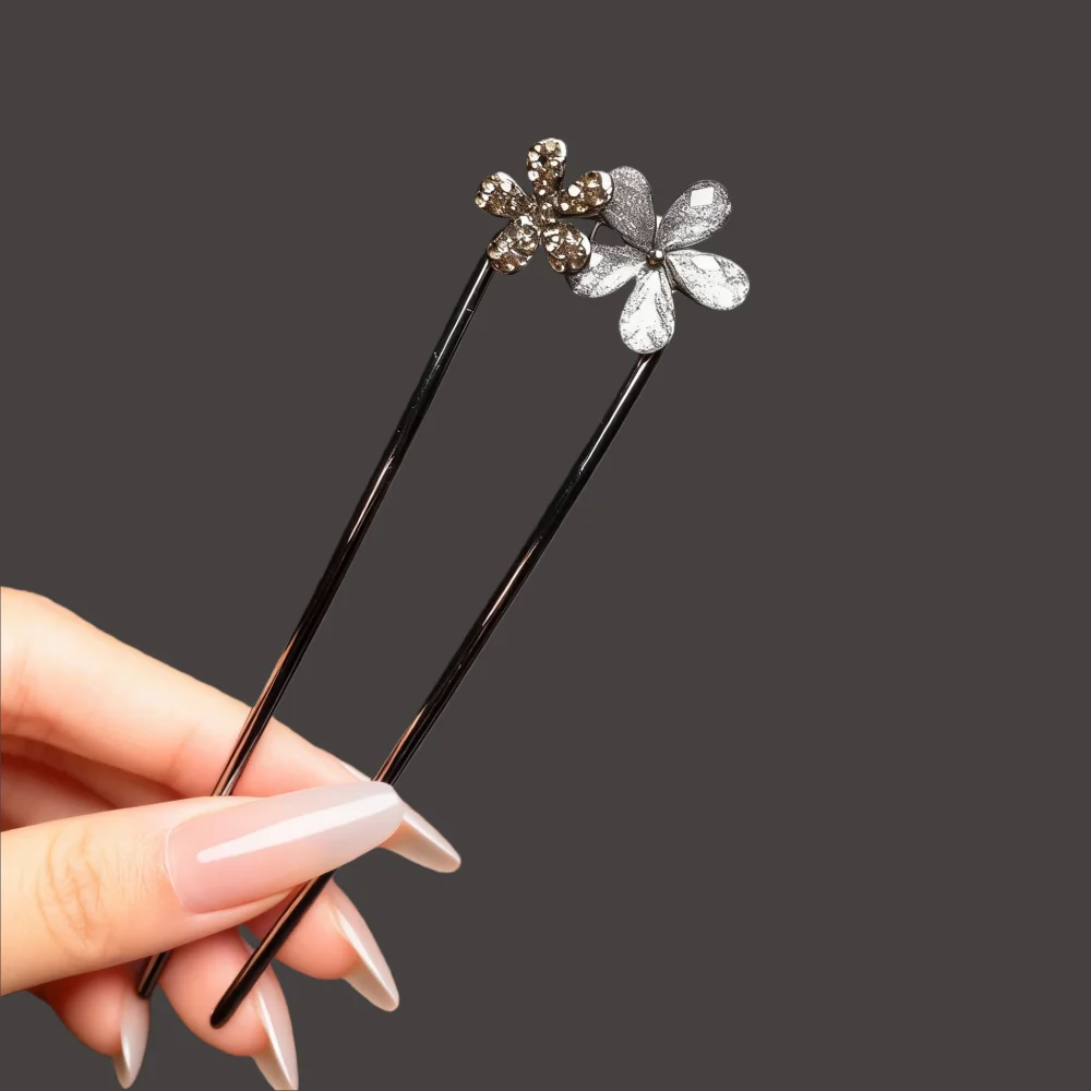 Metall-U-förmige Haarstäbchen mit Perlenquaste, Haargabel, Haarspange, französische Haarnadeln, Haaraccessoires für Damen und Mädchen, Haarschmuck, Styling-Tool – Detail 13