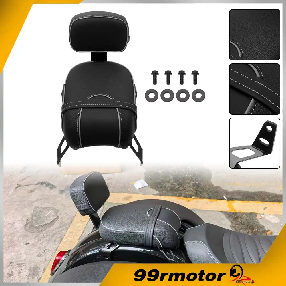 1pcs ABS Plastic Leather Black Passenger Seat /Backrest &Mounting Hardware Aaccessory For Indian Sport Scout Sixty 2025-2026