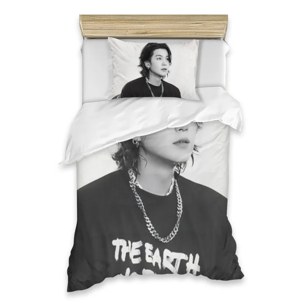 Yoongi concert Bedding Set  Comfort Sets Single Bedding Set Quilt Cover Pillow Case