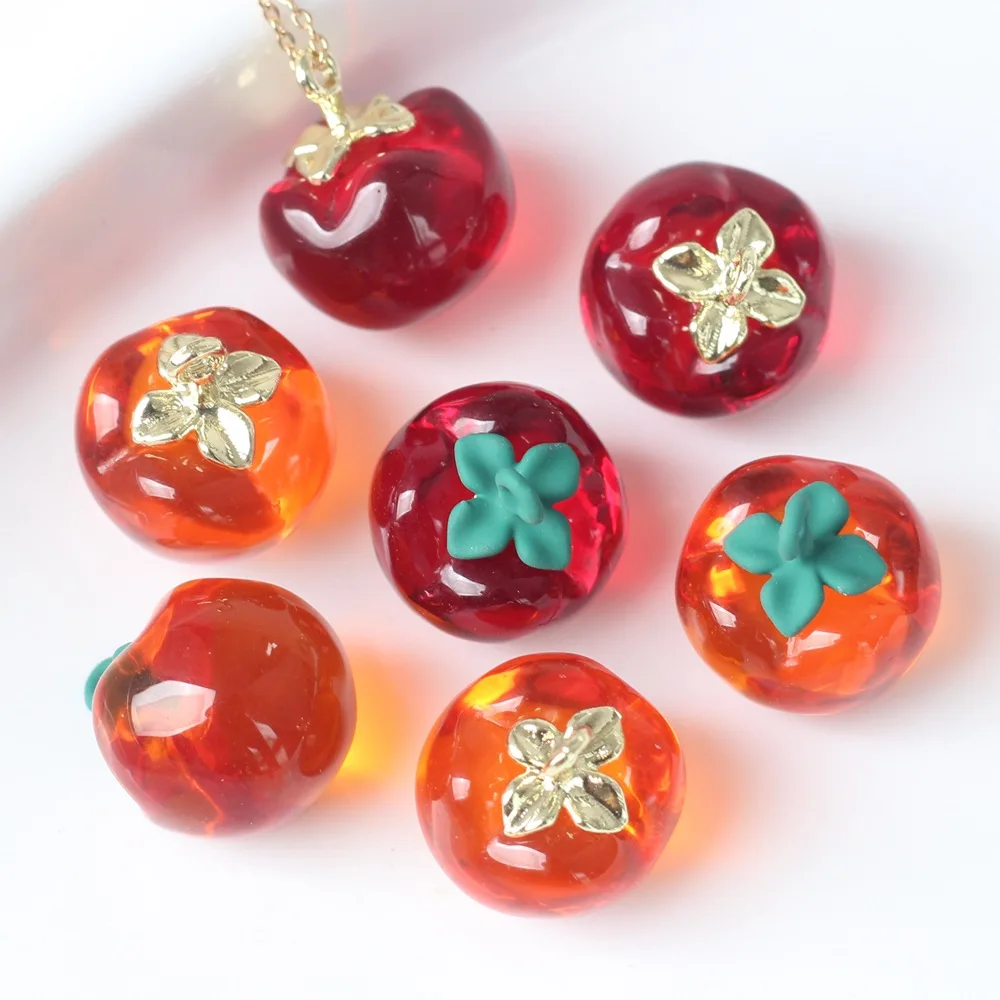 

Fashion red apple shape 20pcs/lot resin necklace/earring alloy charms pendants diy jewerly accessory