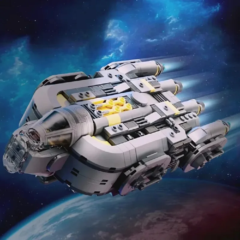 In Stock 701pcs DIY Starship Building Blocks Star Interstellar Conflict Spaceship Model Bricks For Adults Festival Holiday Gift