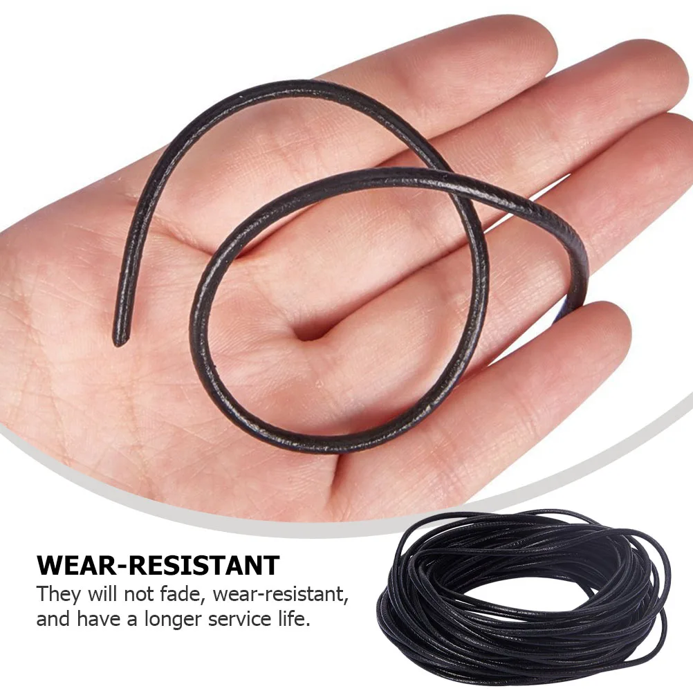 

Cowhide Rope for Jewelry 10m Black Durable Braided Necklace Cord Bracelet Craft Long Wear Resistant Fade Proof DIY Accessories