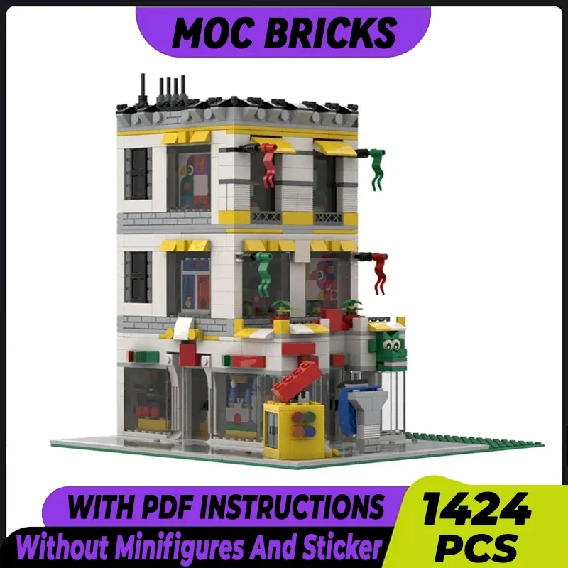 

Moc Building Bricks Building Block Store Corner Technology Modular Street View Model Blocks Gift Christmas Toy DIY Sets Assembly