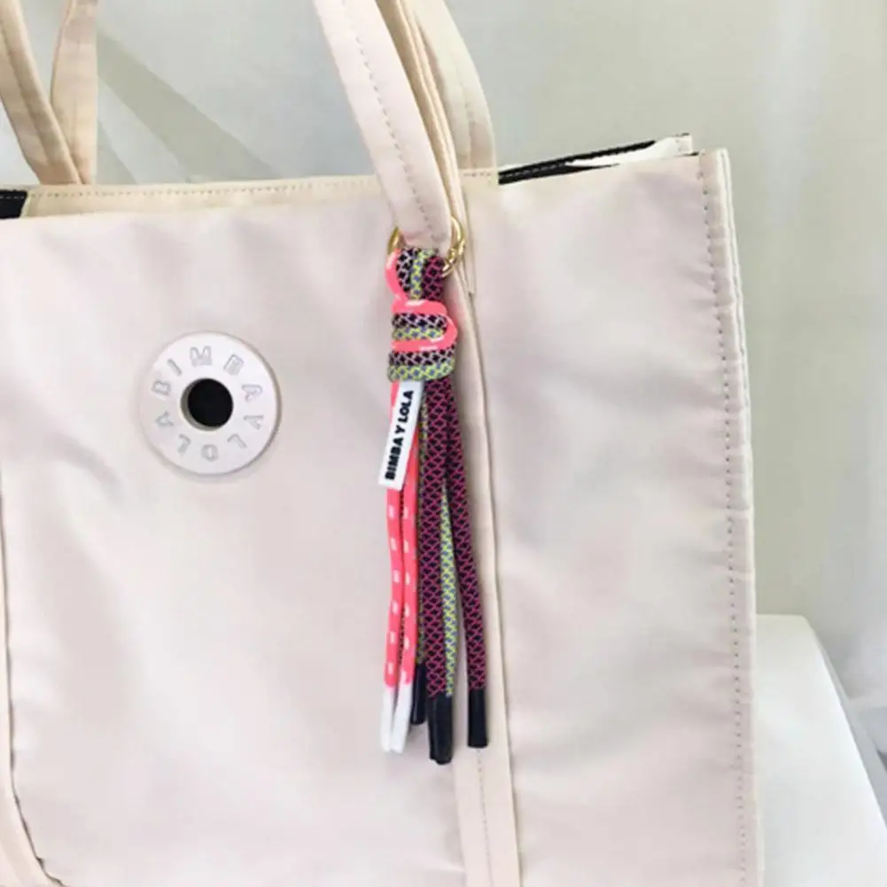 1PC Colorful High-quality Hardware Anti-theft Keychain Fashion Bag Accessories Luxury Tassel Female Bag Hanging Decoration