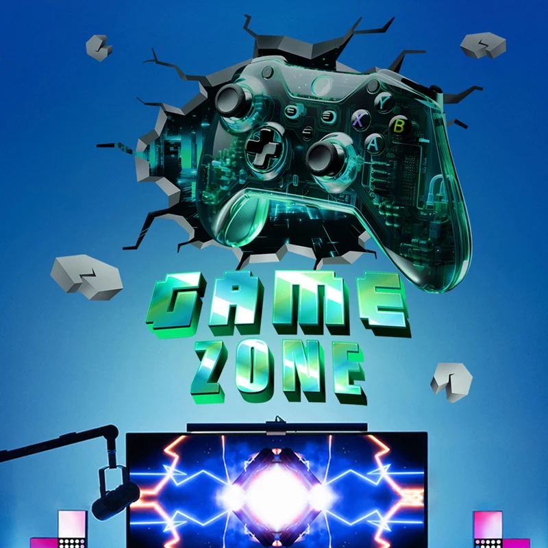 Game Zone Gaming Mural Broken  - Gaming Console Wallpaper 评论和价格