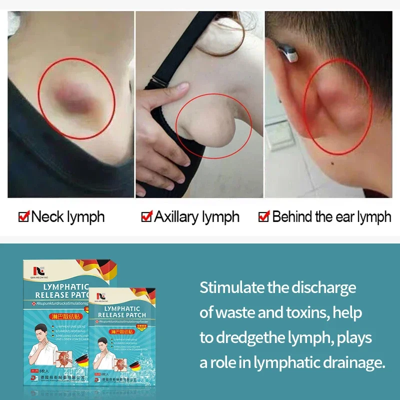 Lymphatic Detox Patch Lymph Nodes Drainage Cream for Armpit Neck Breast Anti-swelling Treatment Care Germany Formula