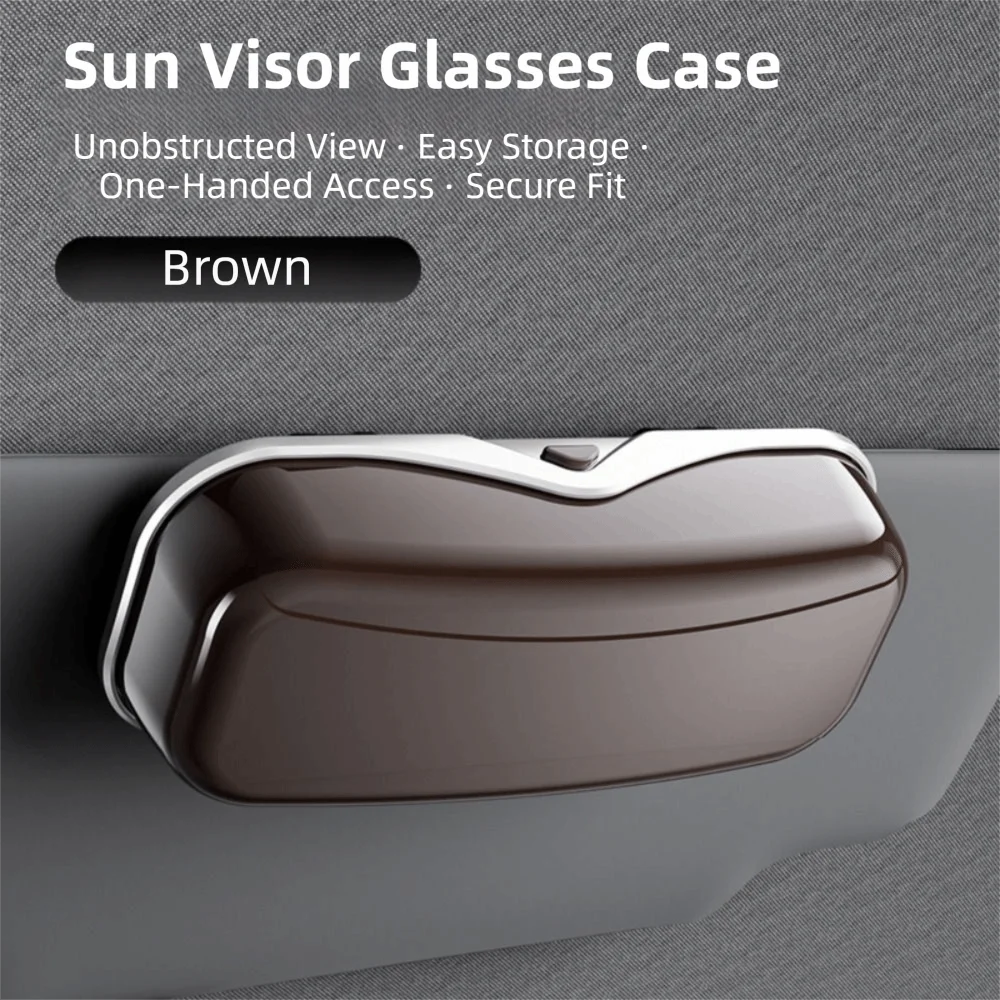 

Премиальный органайзер для автомобильных очков: футляр из АБС-пластика с флокированным покрытием, защитный бокс для очков с кнопочным механизмом, устойчивое крепление для автоочков