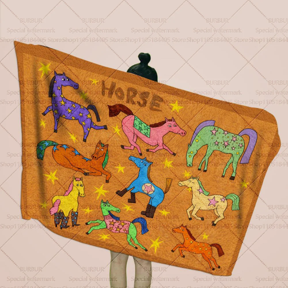 New Year office nap blanket velvet throw blanket cover blanket sofa air conditioner blanket leg cover blanket Year of the Horse