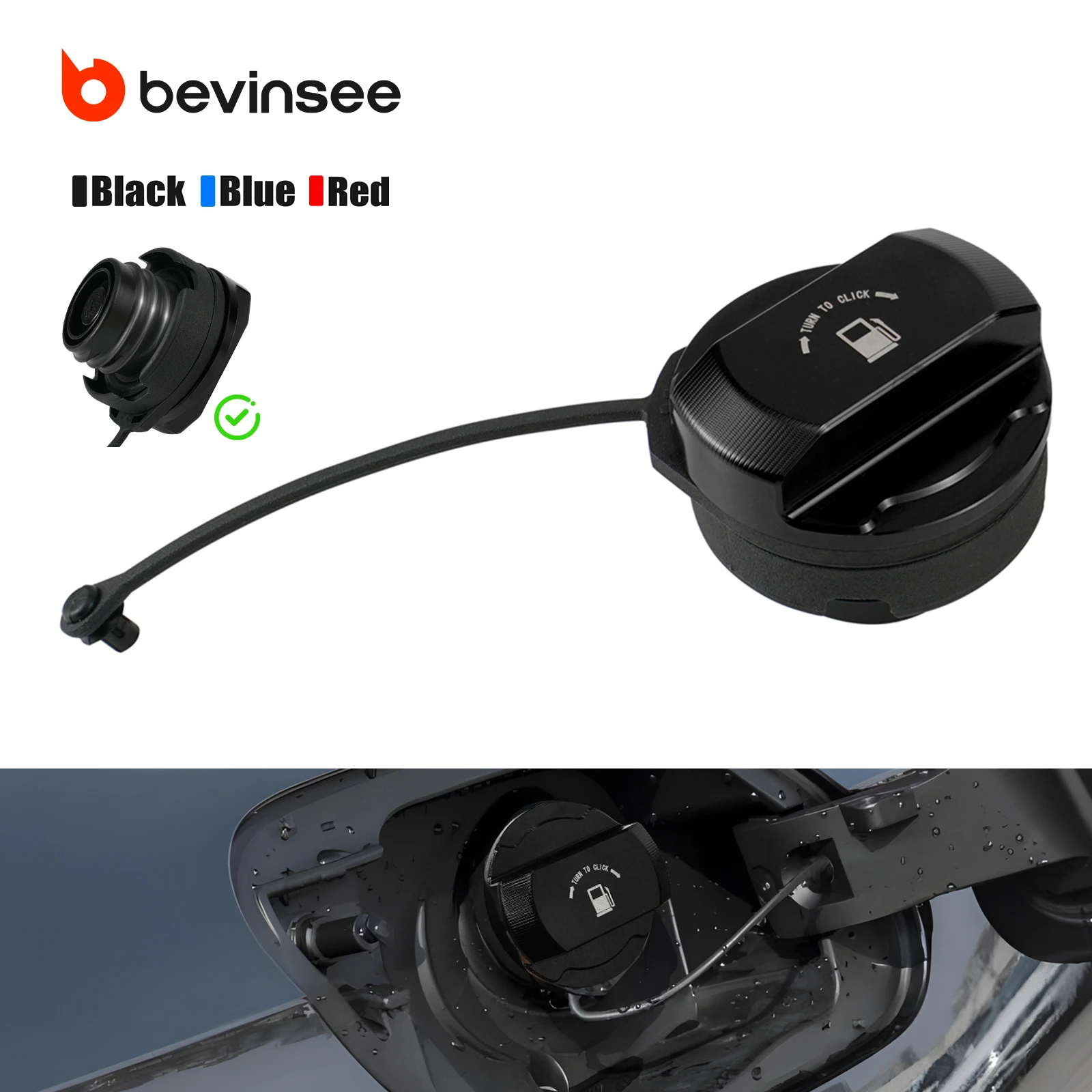 

BEVINSEE Fuel Filler Cap for Audi A3 8P A1, for VW Up for Golf MK5 MK6 for Scirocco, for SEAT Ibiza 6J, for Skoda Octavia 2